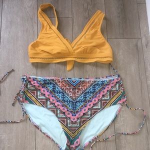 Two piece high waisted plus size bathing suit